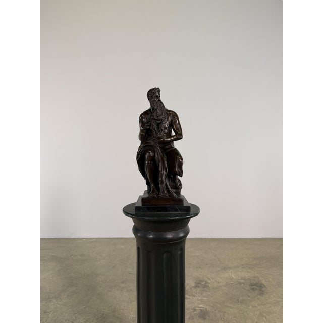 Metal Grand Tour Bronze Sculpture of Bearded Moses Philosopher, on Marble - 16” H For Sale - Image 7 of 14