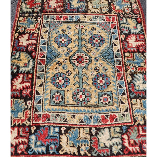 Antique Manastir Rug With Floral Medallion Design 3'3 X 4'6 For Sale - Image 4 of 9