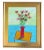 Blue Juan "Pepe" Maldonado Guzman (1948-2022) Listed Artist Bouquet of Flowers in Red Vase Painting W/ Gold Leaf Frame For Sale - Image 8 of 9
