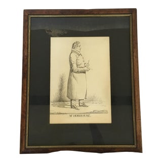 Vintage "Mr. Hobhouse" Male Dandy Portrait Lithograph For Sale
