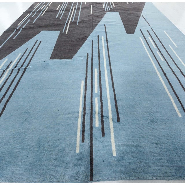 Deco Inspired Modern Rug by Doris Leslie Blau Size: 11'10" × 18'0" (360 × 548 cm) A modern Art Deco inspired rug hand...