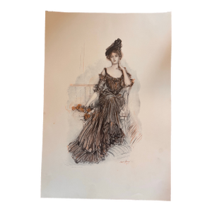 Albert Sterner, American Beauties, 1908 Original Lithograph Original Antique Print