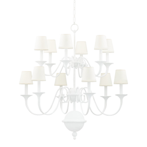 Mark D. Sikes 12 Light Windsor Chandelier, White Plaster