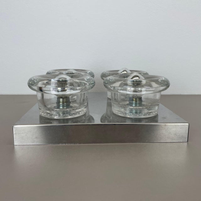 Metal Chrome Glass Wall Sconce, 1970s For Sale - Image 8 of 18