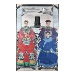 Chinese Ancestral Portrait, Gouache on Paper