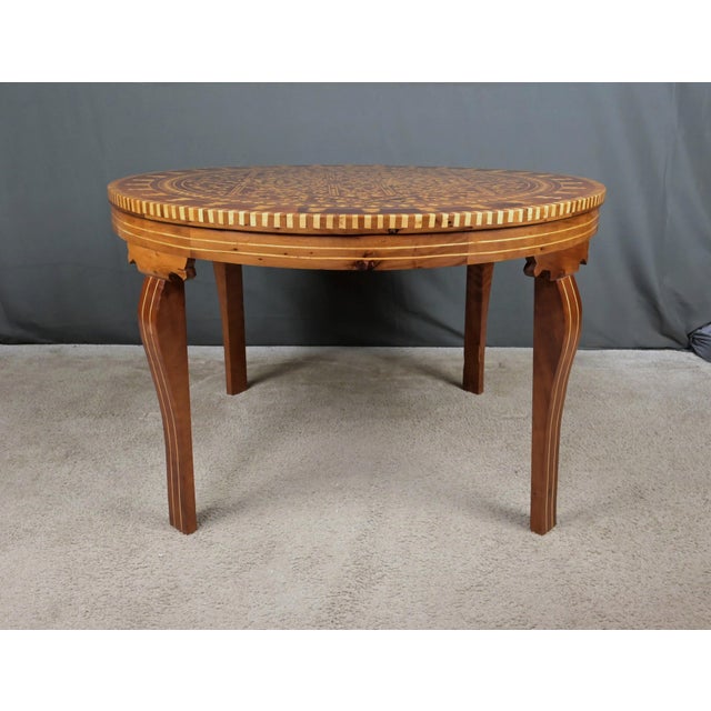 Large 20th Century Moroccan Marquetry Tea Table For Sale - Image 10 of 13