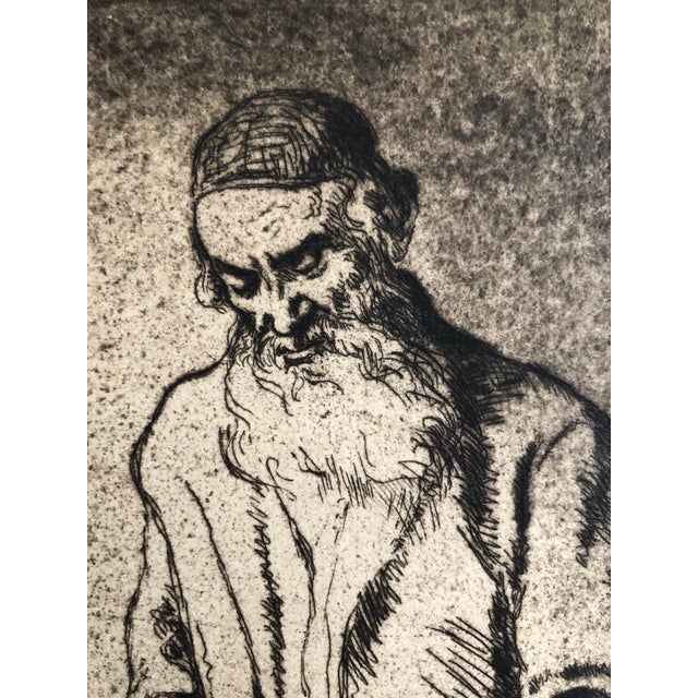 Hermann Struck, German Israeli Judaica Havdalah Scene Jewish Shabbat Closing Ceremony, 1926 For Sale - Image 4 of 7