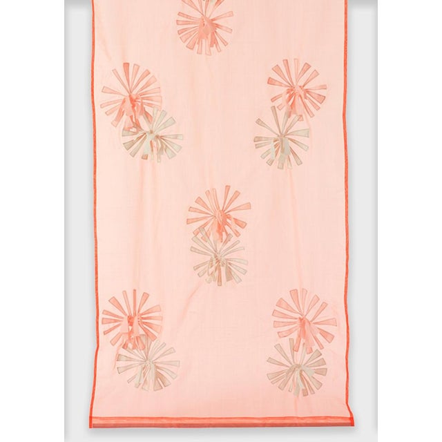 One-of-a-Kind Sheer Panel with Felt Appliqué A unique and expressive sheer textile panel, featuring sculptural felt...