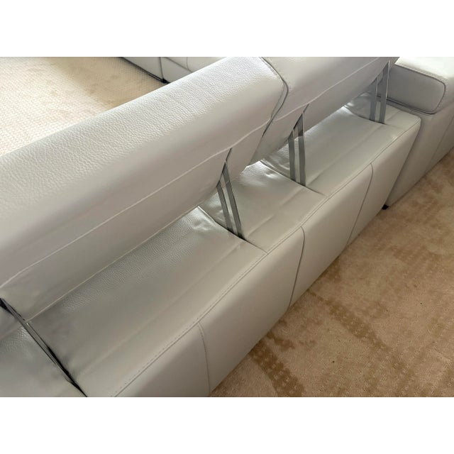 Nicoletti Italian Soft Grey Leather Sectional "Amalfi" 2011 For Sale - Image 11 of 15