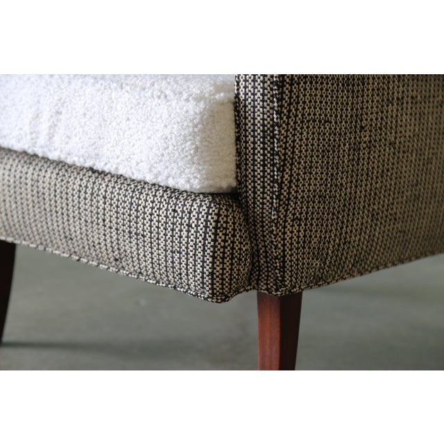 Black 1950s Ernst Schwadron Style Black and White Wool Boucle Lounge Chair Pair For Sale - Image 8 of 16