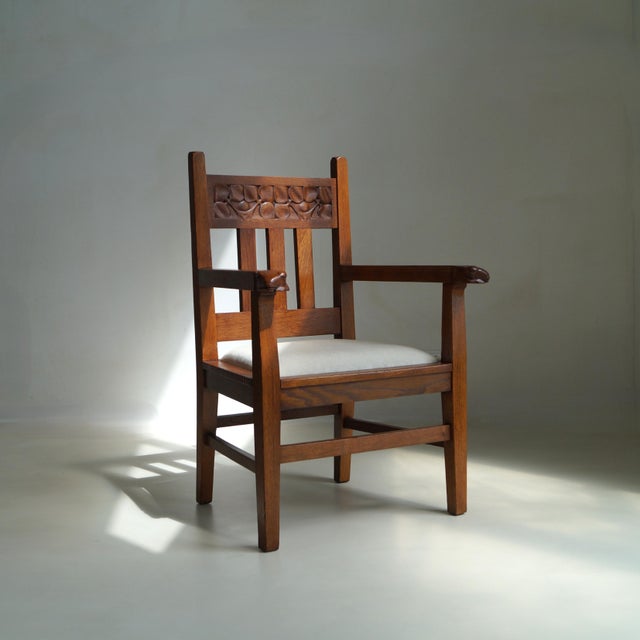 Dutch Art Nouveau / Arts & Crafts Armchair with Salamanders and Cloves by Jacobus de Graaff, 1905 For Sale - Image 11 of 18