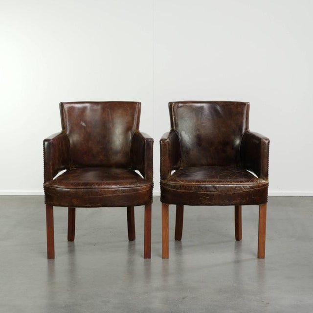 Vintage Dining Chairs in Cowhide Leather, Set of 2 For Sale - Image 12 of 12