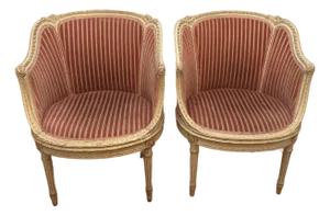 Mid 20th Century Louis XVI Bergere Chairs, Set of 2