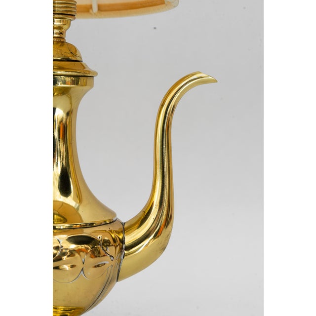 Art Deco Teacan Table Lamp with Fabric Shade, Vienna, Austria, 1920s For Sale - Image 13 of 17