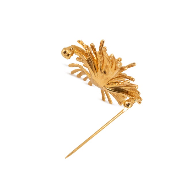 Late 20th Century Vintage Tiffany & Co. 18k Yellow Gold Sea Anemone Pin Brooch For Sale - Image 5 of 8