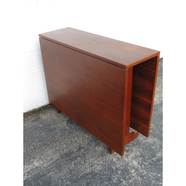 Brown Mid Century Modern Narrow Gatelegs Drop Leaf Dining Table 6102 For Sale - Image 8 of 18