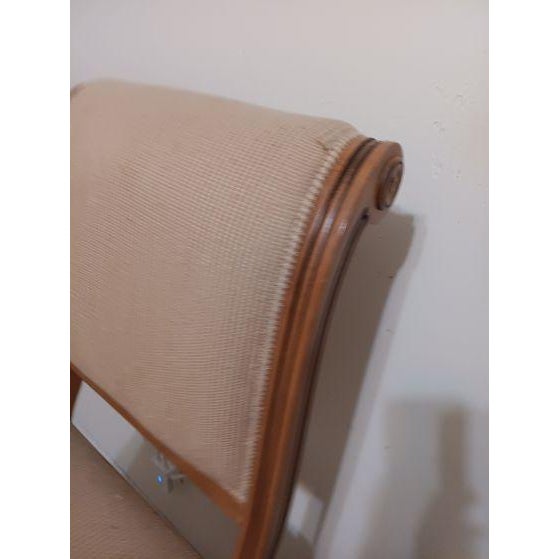 1970s Three 1970s Wooden Counter-Height Stools With Striped Upholstered Seats and Backrests For Sale - Image 5 of 8