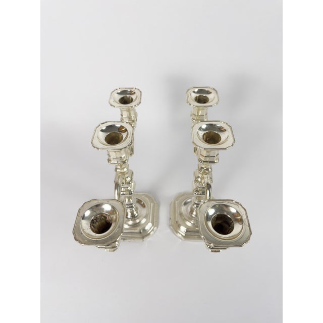 Pair of Vintage BMF Silver-Plated Three-Arm Candelabra, West Germany, Circa 1960s For Sale - Image 6 of 18