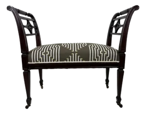 Early 20th Century Regency Inspired Newly Upholstered Bench
