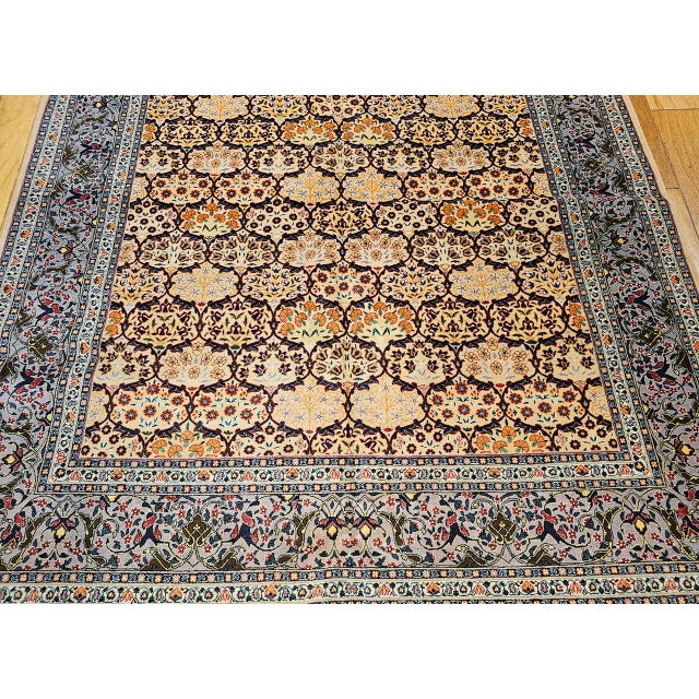 Vintage Turkish Hereke Rug, Hand-Woven Wool, Allover Geometric Design, 7' x 10' For Sale - Image 14 of 18