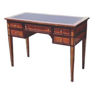 Kingswood Veneer Desk with Red Top For Sale