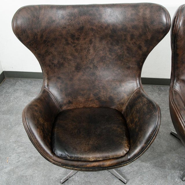 Mid Century Danish Modern Lounge Egg Chair Set Restoration Hardware Copenhagen For Sale In Sacramento - Image 6 of 12