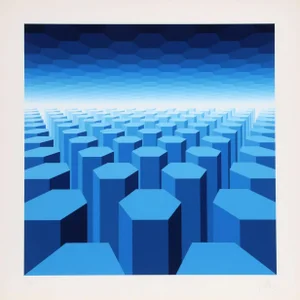 Jean-Pierre Vasarely "50 Shades of Blue" Serigraph
