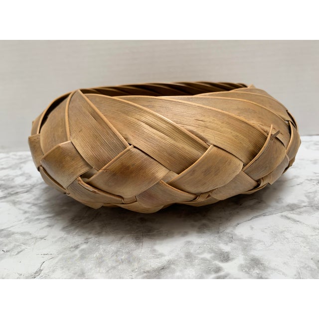 Boho Chic Elegant Earthy Braided Decor or Serving Basket For Sale - Image 3 of 6