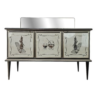 Three-Door Sideboard with Mirror by Umberto Mascagni, 1950 For Sale