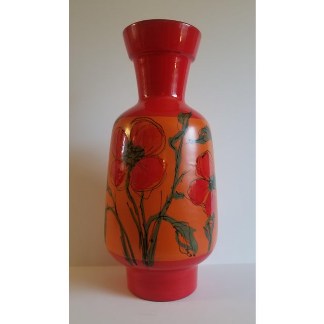 Alvino Bagni For Raymor Tall Red Poppy Vase Chairish