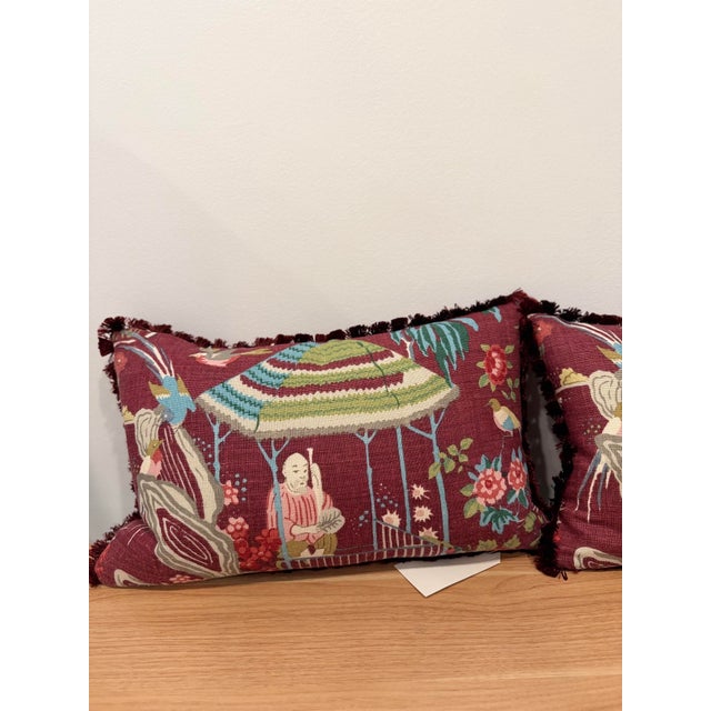 Chinoiserie Schumacher Yangtze River Pillow Cover and Insert For Sale - Image 3 of 5