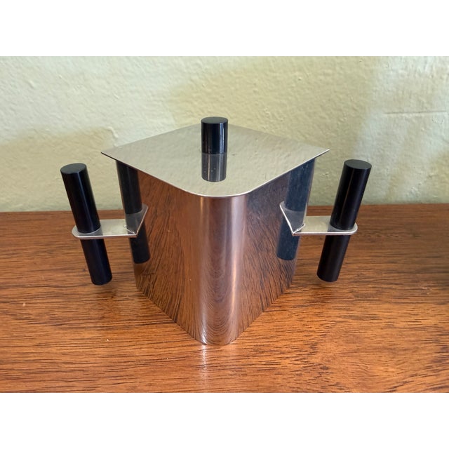 Metal 1980s Italian Four Piece Tea Set by Massimo Podesta for Montagnani For Sale - Image 7 of 14