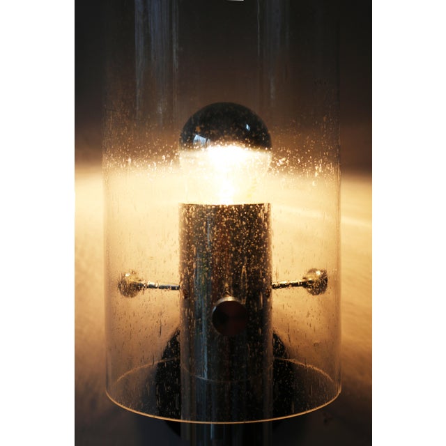 Black Large Ice Glass Bubble Glass Wall Light from Glashütte Limburg, 1970s For Sale - Image 8 of 11