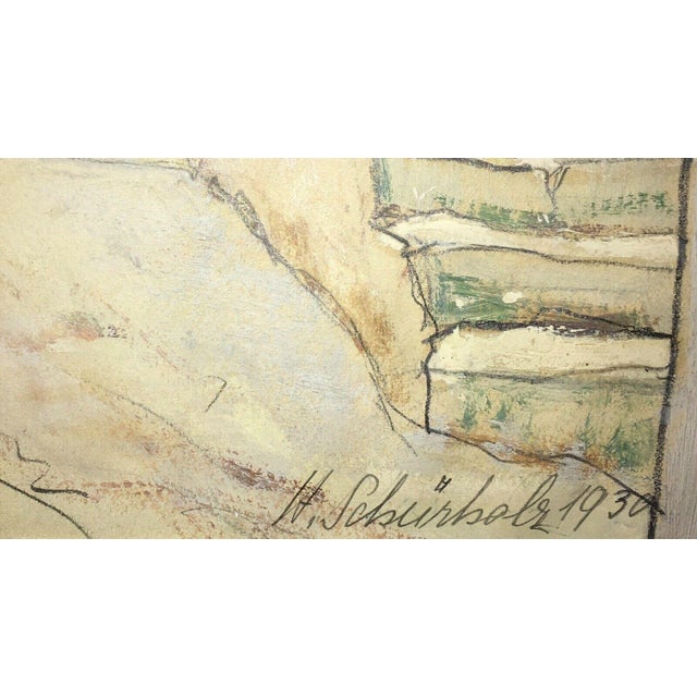 Schürholz Hans, Baška Street View KRK Street Dalmatia Croatia, 1930, Oil on Canvas For Sale - Image 12 of 13