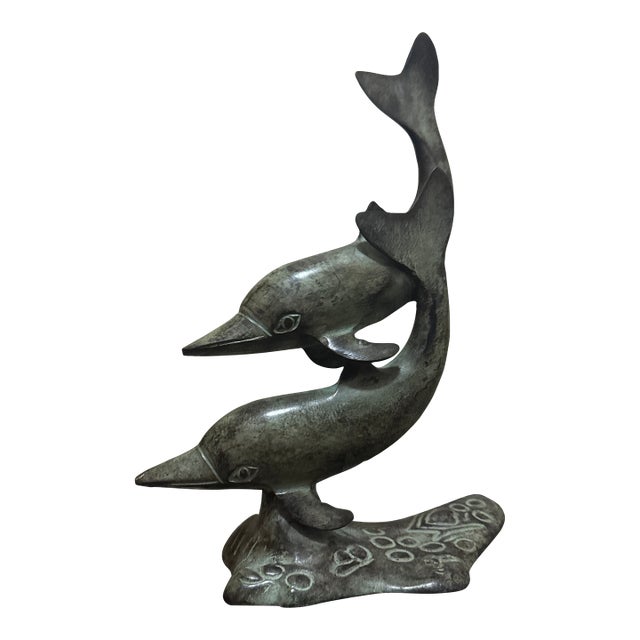 1980s Bronze Sculpture of Two Dolphins For Sale