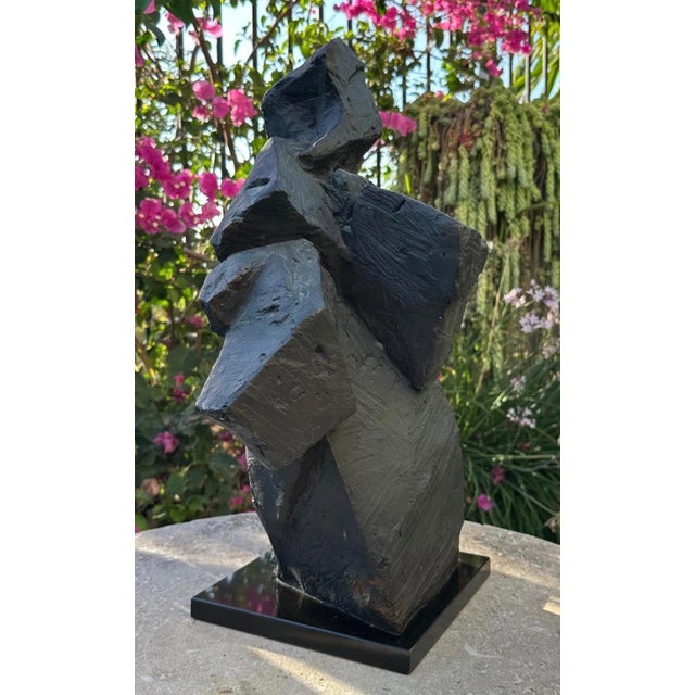 Ju Ming (Zhu Ming) Taichi Series Abstract Sculpture – Painted Copper (Bronze Finish), Marble Base, 19" H For Sale In San Diego - Image 6 of 18