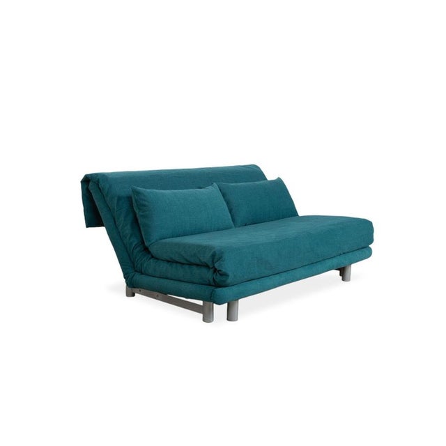 Turquoise Blue Fabric Multy Three-Seater Sofa with Manual Sleeper Function from Ligne Roset For Sale - Image 5 of 11