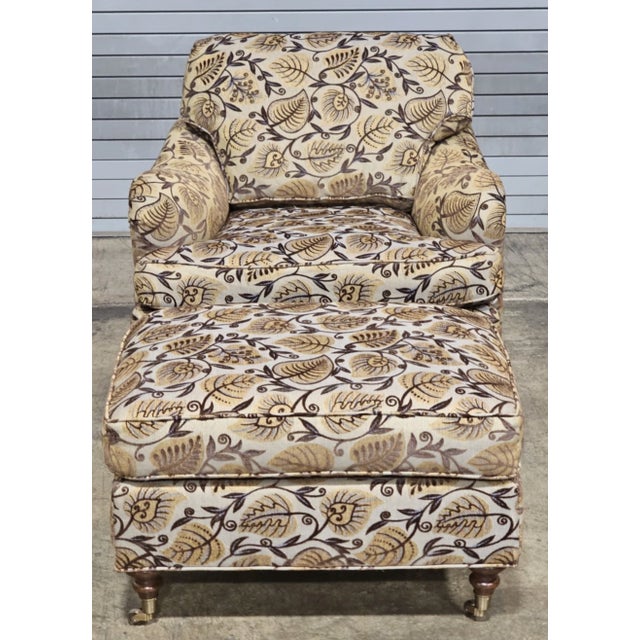 Store Item: Stickley Lounge Arm Chair with Matching Ottoman Footstool Made In USA Description: Chairs feature a high back...