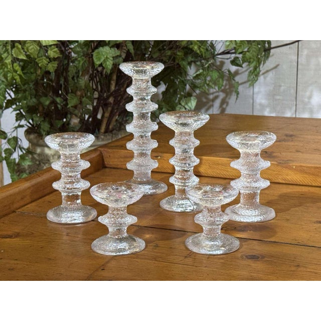 1960s Festivo Glass Candlesticks by Timo Sarpaneva for Littala, 1960s, Set of 6 For Sale - Image 5 of 12