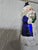 Vintage Polish Hand-Blown Glass Cobalt Blue Father Christmas Ornament For Sale - Image 4 of 12