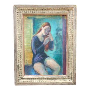 Unsigned Colorful Mid Century Modern Impressionist Painting of a Dancer at Rest