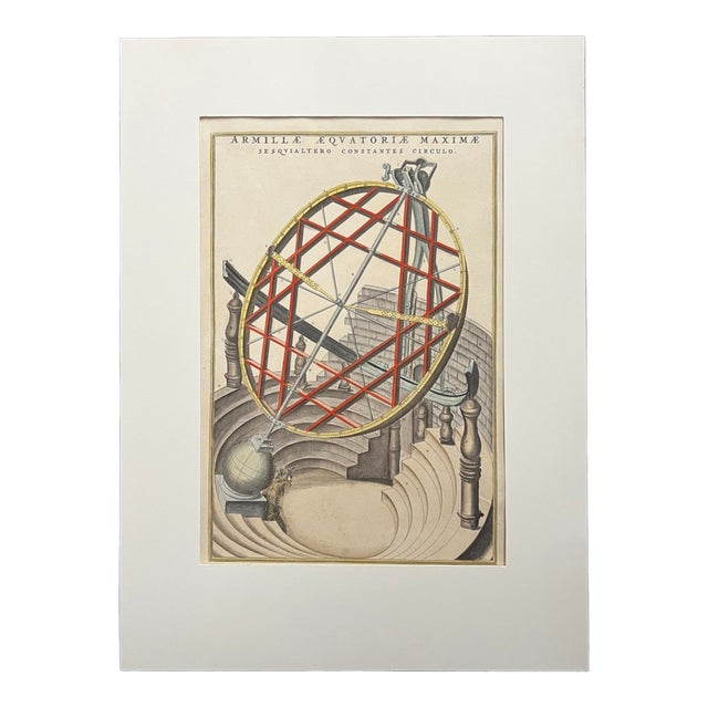 Willem Janszoon Blaeu Tycho Brahe 1664 Copper Engraved Print Equatorial Armillary For Sale