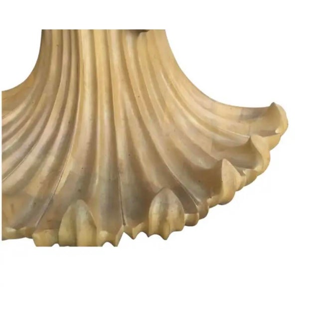 Mid-Century Glass Top Carved Wood Console Table For Sale - Image 9 of 10