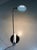 Halogen desk lamp, Italy. Unusual shaped black and white steel foot, black steel arm, white steel adjustable shade....