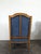 Louis XV Style Wingback Lounge Chairs in Blue Velvet, Set of 2 For Sale - Image 5 of 8