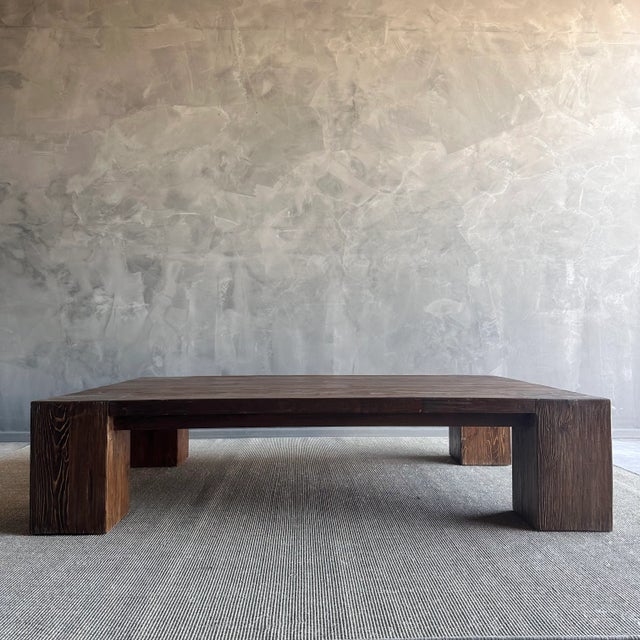 Not Yet Made - Made To Order Beam XL Walnut Stain Reclaimed Elm Wood Coffee Table For Sale - Image 5 of 12
