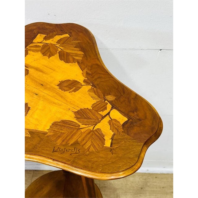 Early 20th Century Louis Majorelle Art Nouveau Side Table / Boudoir Table Marquetry Pair Available For Sale - Image 5 of 12