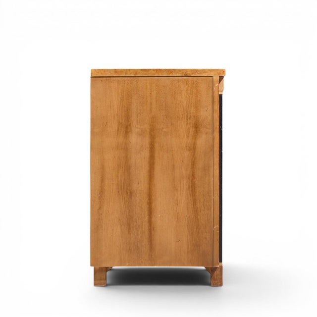 American of Martinsville American of Martinsville Mid Century Walnut, Burlwood and Brass Credenza For Sale - Image 4 of 11