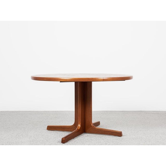 Mid-Century Modern Midcentury Modern Danish Round Teak Dining Table with Two Extensions, 1960s For Sale - Image 3 of 13