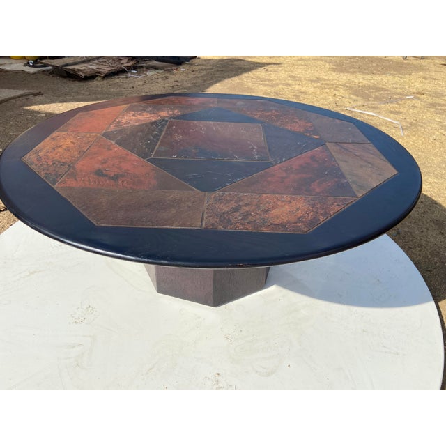 Introducing the Brutalist Round Coffee Table attributed to renowned sculptor Paul Kingma . This iconic piece is a...